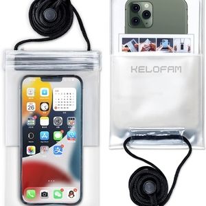 KELOFAM Waterproof Phone Pouch (2-Pack), Screen Touch Sensitive Waterproof Case